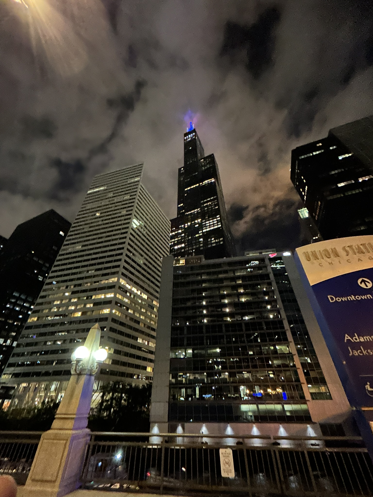 willis tower from below, chicago